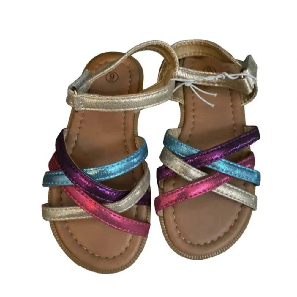 NEW Girl Sandals Colorful US Toddler 5 Spring Summer Ready Dress Sandals